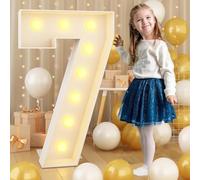 Números de marquesina de 2 pies,(60CM),números gigantes iluminados para fiestas, números grandes con luces, número grande con luz LED, decoraciones de fiesta de cumpleaños,números de cartón