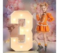 Números de marquesina de 2 pies,(60CM),números gigantes iluminados para fiestas, números grandes con luces, número grande con luz LED, decoraciones de fiesta de cumpleaños,números de cartón