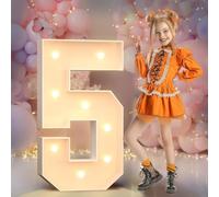 Números de marquesina de 2 pies,(60CM),números gigantes iluminados para fiestas, números grandes con luces, número grande con luz LED, decoraciones de fiesta de cumpleaños,números de cartón