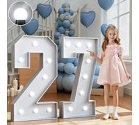 Números de marquesina de 3 pies de alto, números grandes iluminados, decoraciones de cumpleaños 27, decoraciones de graduación para mujeres y hombres, decoraciones de graduación 2027, decoración de