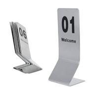 Números De Mesa 1-10 1-20 Letrero De Mesa De Acero Inoxidable Para Restaurante, Tarjeta De Número De Mesa De Doble Cara Para Restaurante/Panadería/Boda/Banquete(1-20)