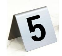 Números de mesa acrílicos para bodas, Tarjeta de número mesa acero inoxidable tienda campaña doble cara números multicolores 1-100 restaurante(Silver,61~70)