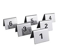 Números de mesa de acero inoxidable para carpas, Tarjetas de números de mesa de 1,9 x 1,6 pulgadas - Placas de señales numéricas 1-50/100(1 to 50)