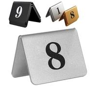 Números de mesa de acrílico, La tabla independiente echada a un lado doble de acrílico numera el paquete multicolor de 10 for los acontecimientos(Silver,41-50)