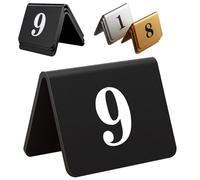 Números de mesa de acrílico, La tabla independiente echada a un lado doble de acrílico numera el paquete multicolor de 10 for los acontecimientos(Black,41-50)