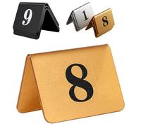 Números de mesa de acrílico, La tabla independiente echada a un lado doble de acrílico numera el paquete multicolor de 10 for los acontecimientos(Gold,41-50)