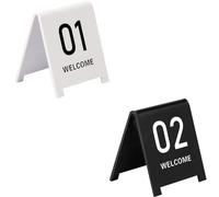 Números de mesa de acrílico, Letreros acrílicos de doble cara for mesa de tienda, letreros numéricos, negro, blanco, 6cm, 8cm, paquete de 5(White-6cm,41-45)
