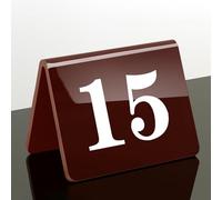 Números de mesa de acrílico, Mesa de Acrílico Carpas for Números Doble Cara Multicolor 8,5x6,5 cm Números 1-50(Brown,1-25)