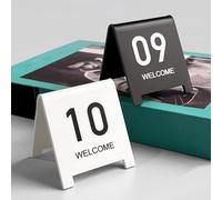 Números De Mesa De Acrílico Negro, Números De Mesa para Restaurantes, Tarjetas, Carteles, Número De Tiendas De Campaña para Restaurante, Números De Mesa para Bar, Restaurante, Boda Y Conferencias(Blac