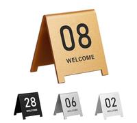 Números de mesa de acrílico, Números de mesa acrílicos, tienda de campaña apilable de doble cara, multicolor, 7x6cm/9x8cm, paquete de 10(Gold 9 * 8cm,31-40)