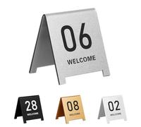 Números de mesa de acrílico, Números de mesa acrílicos, tienda de campaña apilable de doble cara, multicolor, 7x6cm/9x8cm, paquete de 10(Silver 7 * 6cm,31-40)