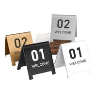 Números de mesa de acrílico, Números de mesa de tienda de campaña acrílicos, 5 uds., apilables de doble cara, multicolor, 7x6cm/9x8cm(Black 9 * 8cm,31-35)