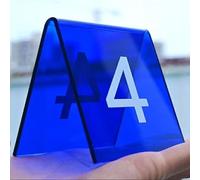 Números de mesa de acrílico, Números de mesa doble cara estilo tienda campaña acrílico del 1 al 100(Blue,81~90)
