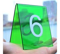 Números de mesa de acrílico, Números de mesa doble cara estilo tienda campaña acrílico del 1 al 100(Green,81~90)