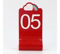 Números de mesa de acrílico, Soporte de números acrílico 2 caras Impresión en forma S Hot-Bend(Red,41-50)