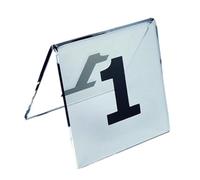 Números de mesa de acrílico, Tarjetas transparentes con forma de tienda campaña doble cara reutilizables(31~40)