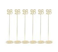 Números de mesa de metal Números de escritorio de pie a prueba con base estable para banquetes Boda Fiesta Recepción Oficina Restaurante 6 piezas Material de hierro premium (26)