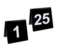 Números de mesa del 1 al 25, números de mesa de acrílico negro, número de mesa de doble cara, número de tienda de campaña para recepción de boda