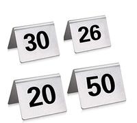 Números de Mesa Deo Inoxidable para Bodas - Tarjetas de Numeración Metálicas Del 1 Al 50/100 para Restaurantes - Digitales a Doble Cara - Guía a Los Invitados para Que Se Sienten Rápidamente - para Ba