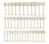 Números de mesa grandes de madera del 1 al 40 con base resistente, ideal para bodas, restaurantes, eventos, ligero, fácil de leer, 3.1 x 3.1 x 13.8 pulgadas, Madera, No es una piedra preciosa