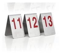 Números de mesa, Números de mesa acero inoxidable estilo carpa, 8 x 12 cm (3,1 3, 4,7 pulgadas)(31-40)