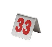 Números de mesa, Números de mesa acero inoxidable estilo carpa, doble cara, 2 x pulgadas, juego 10(31-40)