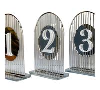 Números de Mesa Números de mesa con arco dorado for boda, decoración moderna for eventos y fiestas, señales espejo 3D únicas(Color 3,Table 1-20)