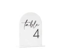 Números de Mesa Números de mesa forma arqueada que se casan con decoración recepción fiesta soportes(White Arch Back,Table 1-10)