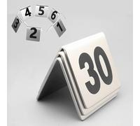 Números de mesa para bodas y eventos, marcadores metálicos de doble cara, estilo tienda de campaña de 5 x 5 cm, fácil de leer, letreros brillantes y claros del 1 al 25, perfecto para asientos de
