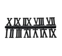 Números de plástico autoadhesivos, números romanos y arábigos para pegar en la pared o hacer relojes de pared (números romanos negros, 18 mm de alto)