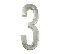 números de puerta, 1 pieza de 101 mm metal for número casa, autoadhesivo for exteriores, pegatinas for puerta buzón, 4 pulgadas, aleación zinc plateada/negra #0-9(Silver,3)