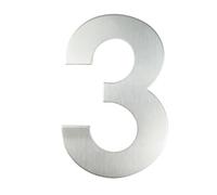 Números De Puerta Apartamento 5 Pulgadas, Acero Inoxidable 304, 12,7 Cm, Número Casa Exterior Moderno Flotante, 1 Ud(Silver No. 3)