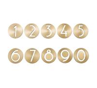 Números de puerta, número de puerta de entrada, 0-9 6,4 cm Números de latón dorado Placas de puerta de hotel de villa retro Números huecos redondos Número de habitación, 1 pieza (color: número 8) ( Co