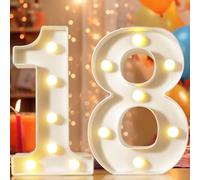 Números Decorativos con Luz LED de 8.8 Pulgadas - Luces de Marquesina para Decoraciones de Cumpleaños de 18 Años - Letrero Iluminado para Fiesta, Luces Nocturnas