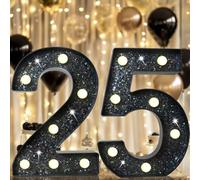 Números Decorativos LED de 8.8 Pulgadas - Letrero de Marquesina Con Purpurina Para Fiesta de Cumpleaños 25, Telón de Fondo de Boda, Decoración de Pared del Hogar, Bar