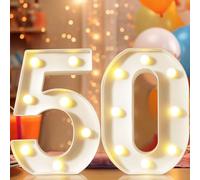 Números Decorativos LED de 8.8 Pulgadas - Luces de Marquesina para Decoraciones de 50 Cumpleaños - Letrero Iluminado para Fiesta, Aniversario y Luces Nocturnas
