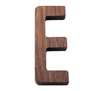 Números del alfabeto de madera de nogal negro, 3,15 pulgadas con adhesivo for letrero de puerta de pared(#E)