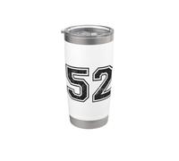 Números deportivos vintage 52 cincuenta y dos Vaso térmico de acero inoxidable de doble pared