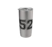 Números deportivos vintage 52 cincuenta y dos Vaso térmico de acero inoxidable de doble pared