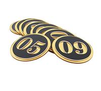Números digitales for puertas con letras del alfabeto, placa digital dorada de acrílico, adhesivo número, serie, poste for oficina o casa(Black+gold,31 40-8X8CM)