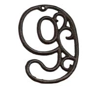 Números digitales for puertas con letras del alfabeto, placas y letreros vintage números arábigos 0 al 9, decoración antigua for el hogar jardín, placa de hierro fundido(9)