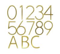Números digitales para puertas con letras del alfabeto, 1 unidad de 0 a 9, 12,7 cm, placas de aleación de zinc y latón satinado, para números para dormitorios, direcciones de carreteras, letreros
