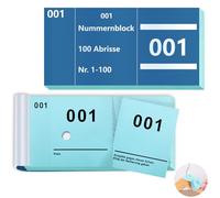 Números dobles 1 - 100 números 5 x 10 cm Bloques numéricos Bloques numéricos Tombola Perchero Punzonado Lose Tombola Numerada Abrasión Bloc de números dobles Azul