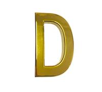 Números dorados para puerta, 0-99, letras A, B, C, D, 3 pulgadas, números de casa, calcomanías autoadhesivas, para puertas, buzones, habitaciones de hotel (D)