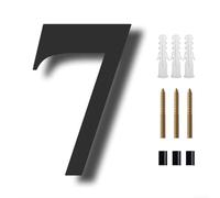 Números flotantes modernos de 8 pulgadas para casa, letrero negro de sombra para puerta de pared al aire libre, puerta de garaje, placas de plástico de fácil visibilidad (7)