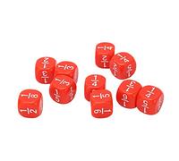 Números Grabados Duraderos en Dados de Fracción Establecidos para la Práctica de Matemáticas de los Niños, 20 Pcs Accesorios de Juegos de Plástico de Plástico para Juegos de Mesa (Rojo)