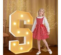 Números iluminados de 100 cm/3,3 pies, Letras de marquesina S Blancas Grandes, Tablero de Espuma precortado, Letras de Mosaico para cumpleaños, Bodas, nacimientos, Aniversarios, de