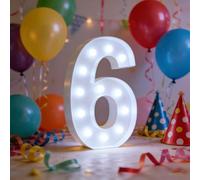 Números Iluminados De Marquesina LED 2,3 Pies, Letreros Gigantes Plástico Blanco Grandes 10 Dígitos, Decoraciones Cumpleaños, Fiesta DIY, Aniversario For Bodas(Cold white,Number 6)