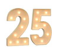 Números iluminados for marquesina, letrero luminoso con números LED de mosaico gigante, kit de números de mosaico precortados for decoración de fiesta de cumpleaños en el hogar (Color : Number 25, S