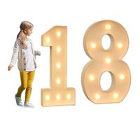 Números iluminados LED 18,70 cm/100 cm/120 cm Letrero luminoso numérico Marquesina Evento de fiesta de cumpleaños en casa, Letras y números con pilas, Luces nocturnas for fiesta en casa Boda Cumpleaño